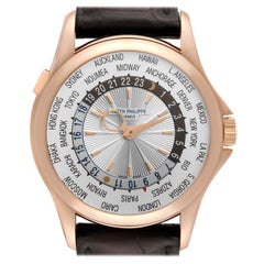 Used Patek Philippe World Time Complications Rose Gold Mens Watch 5130