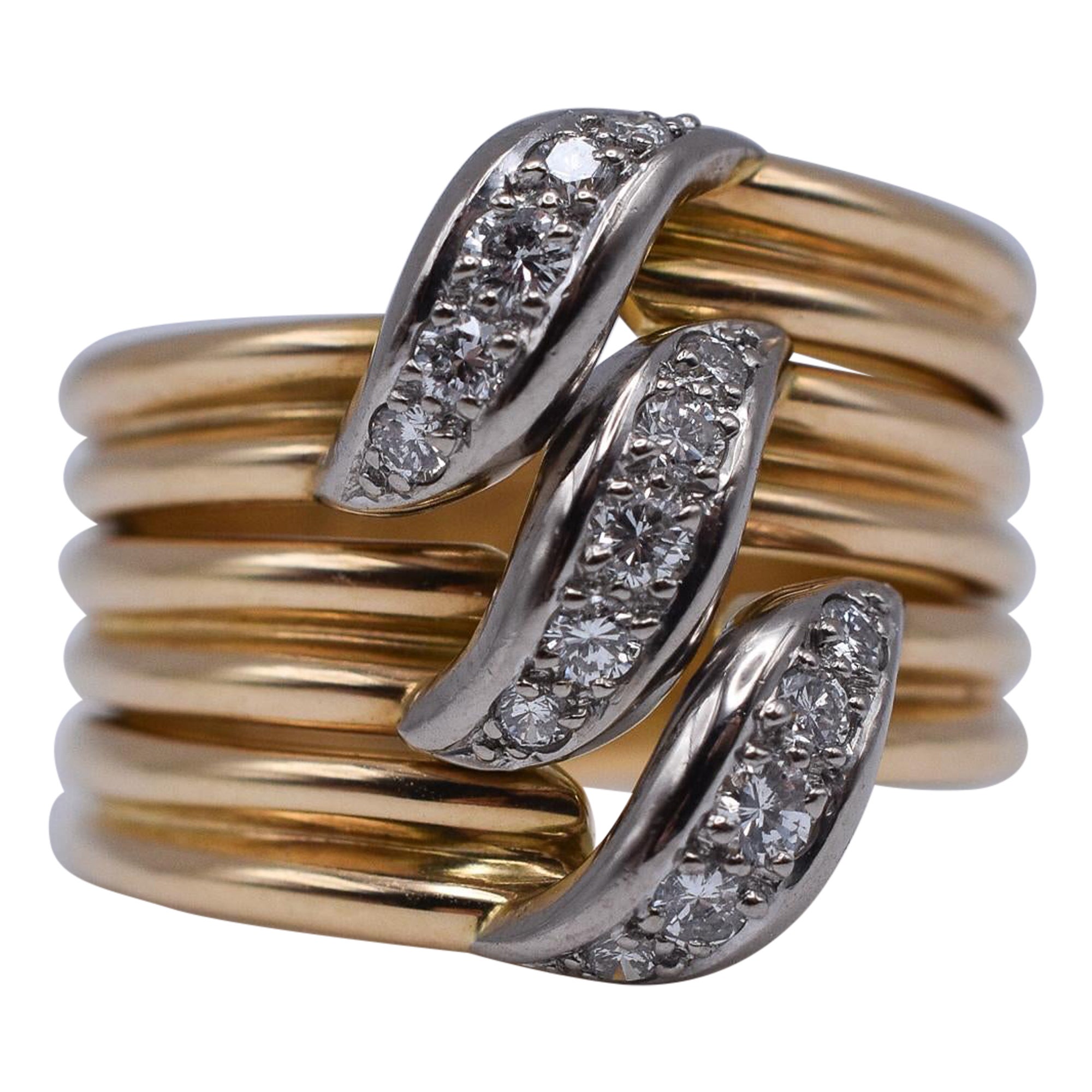 Cartier Gold und Diamant Trinity Ring im Angebot