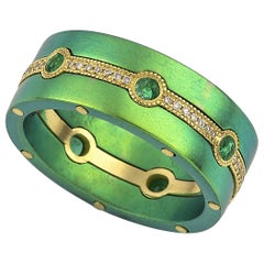 Vasilis Giampouras Enchanted Emerald Titanium Band Ring