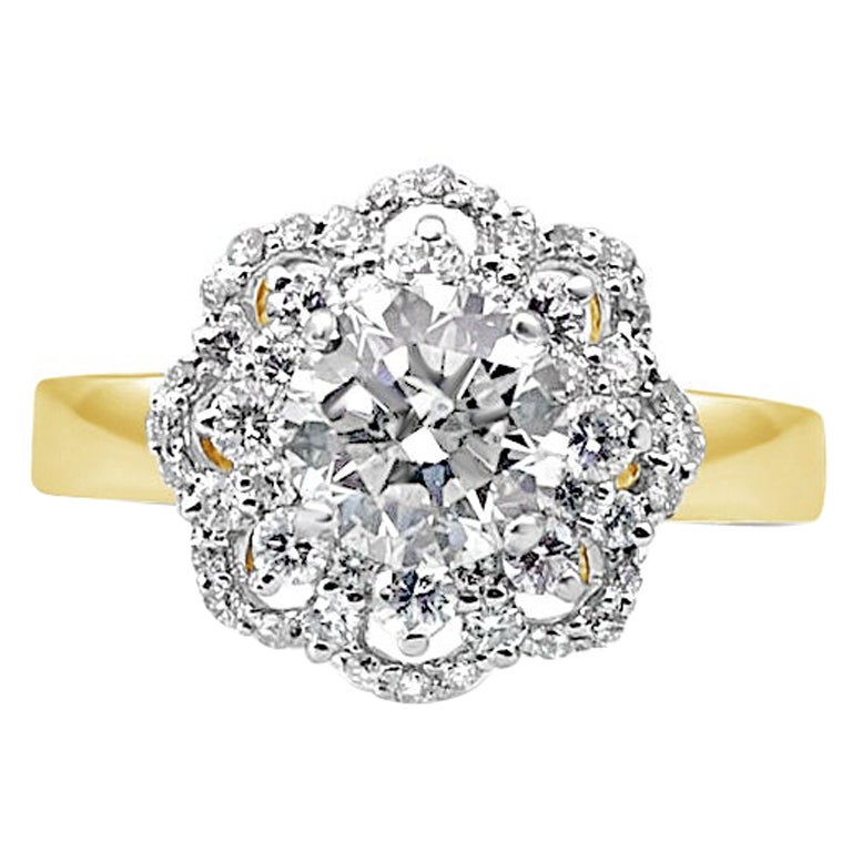 The Lona Ring - 1.03 Carat Diamond 18K Yellow Gold  For Sale