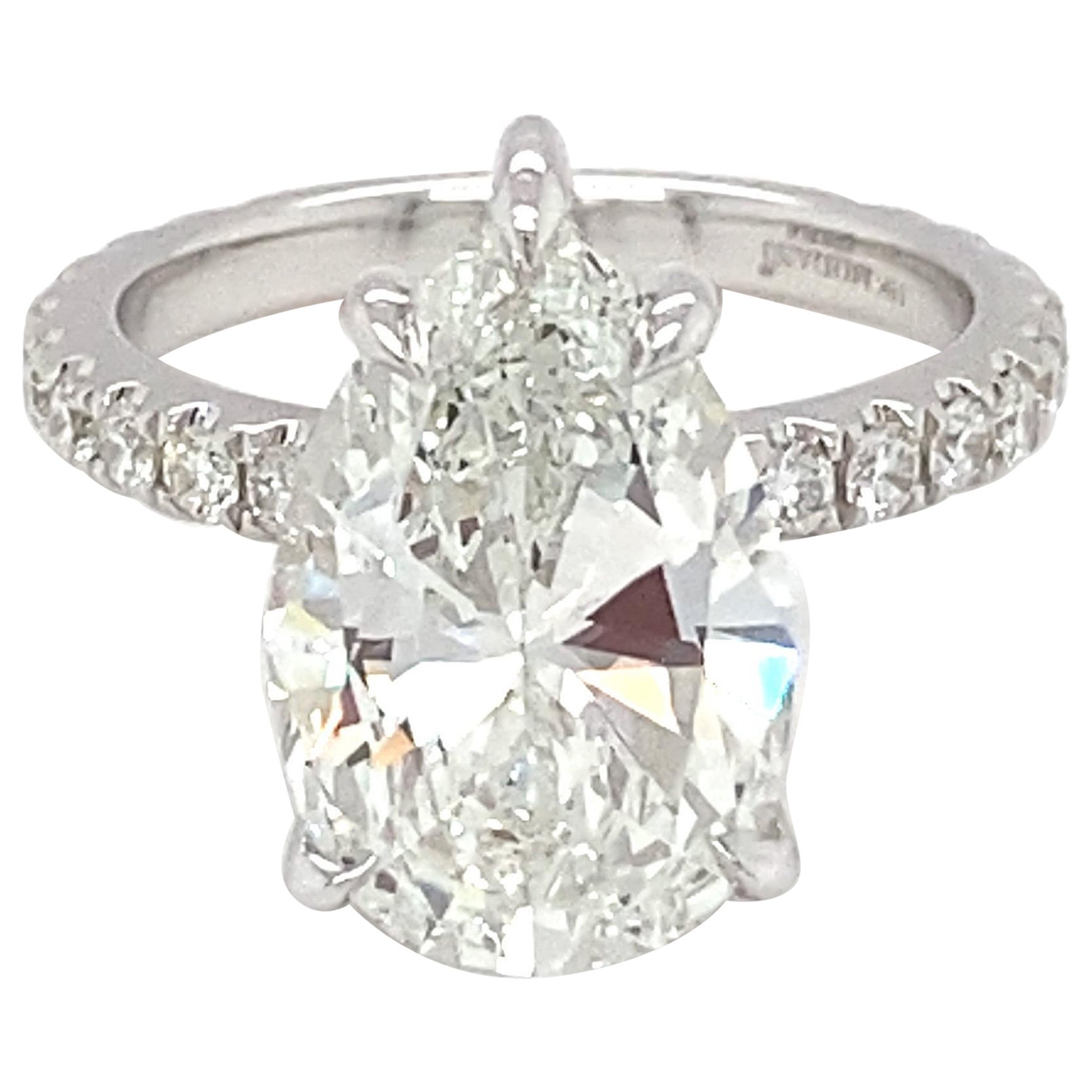 GIA Certified 5.03 Carat Pear Shape H VS1 Diamond 18K Engagement Ring