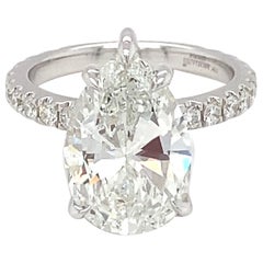 Bague de fiançailles 18 carats certifiée GIA, diamant en forme de poire de 5,03 carats H VS1