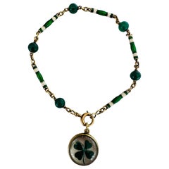 Pulsera irlandesa de crisoprasa y esmalte Estate