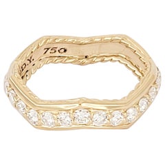 Zig Zag Stax-Ring aus 18 Karat Gelbgold mit Diamanten, 5 mm