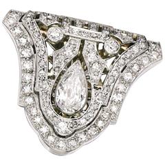 1930s Art Deco Diamond Platinum Brooch 3