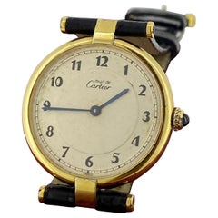 Used Cartier "Must de Cartier" Ronde Vermeil Quartz 30mm Gents' Watch, c90's.