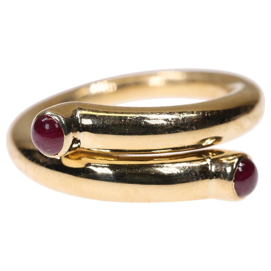 Designer Ring by Tiffany & Co, Jean Schlumberger, 18K Gold, Ruby Cabochons
