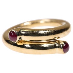Vintage Designer Ring by Tiffany & Co, Jean Schlumberger, 18K Gold, Ruby Cabochons