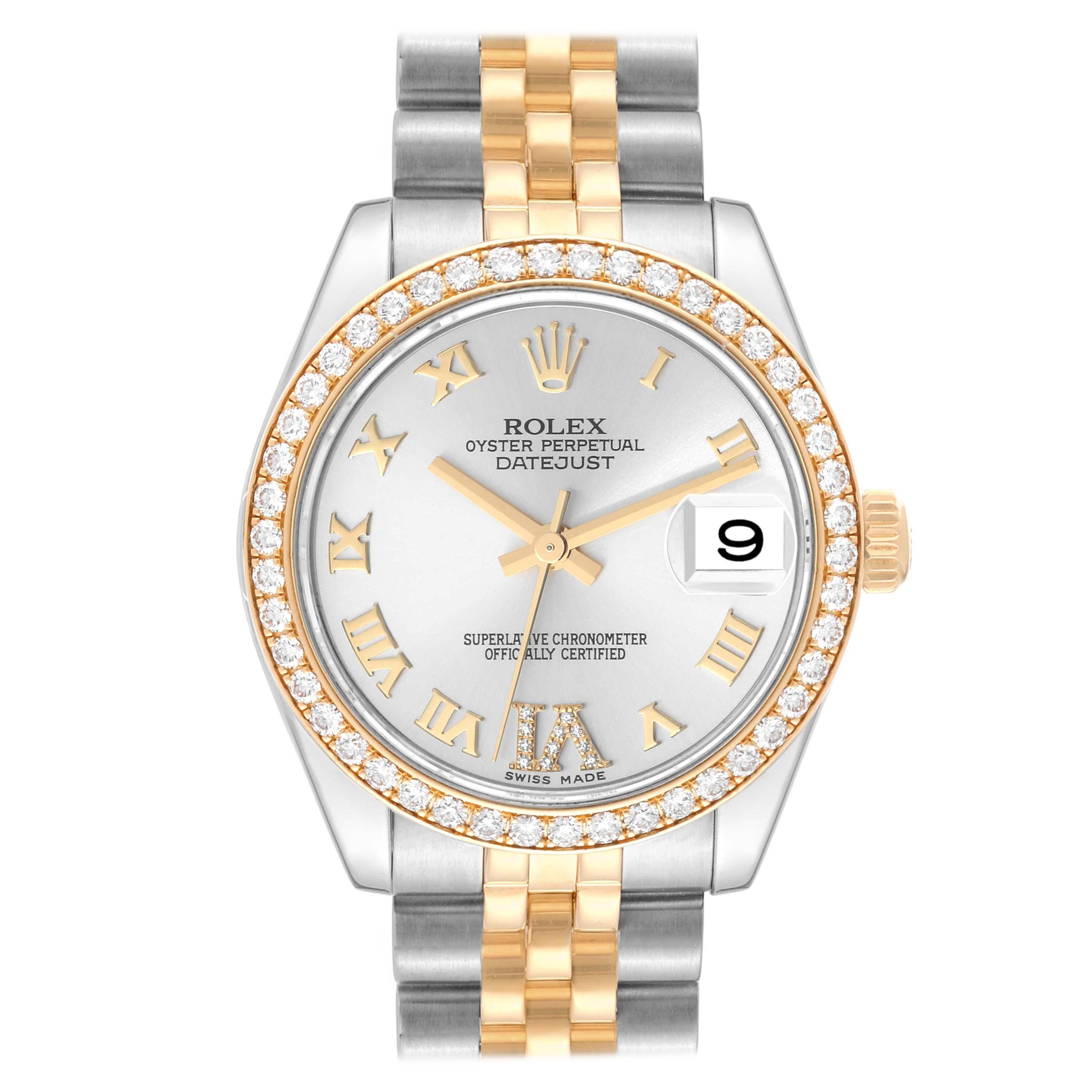 Rolex Datejust 31 Midsize Steel Yellow Gold Diamond Ladies Watch 178383