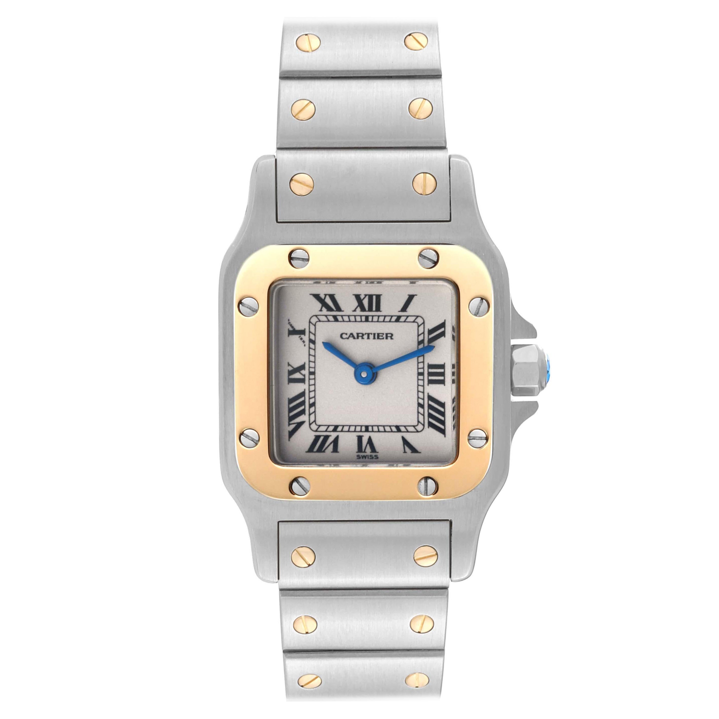 Cartier Santos Galbee Petite montre pour femme en acier et or jaune W20012C4