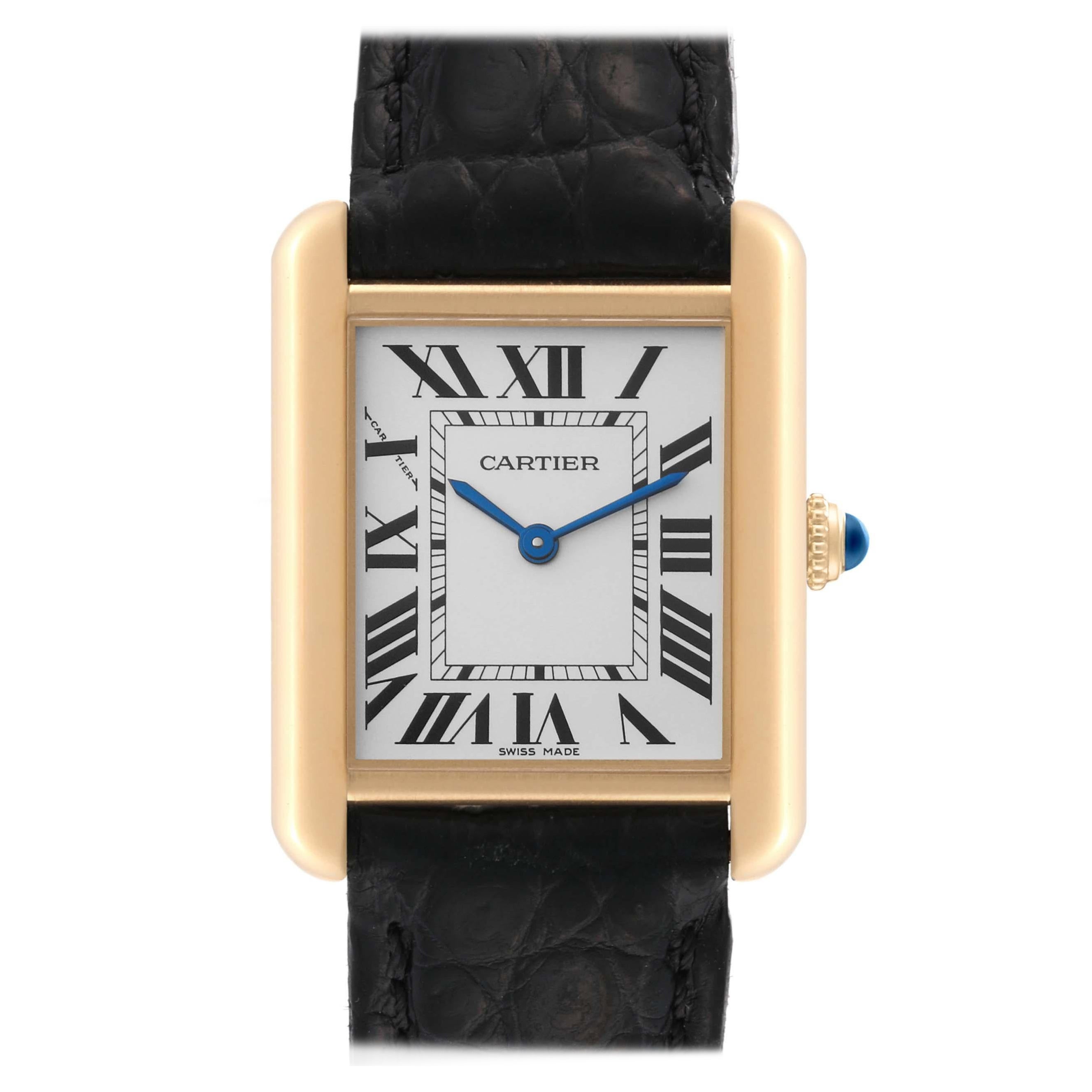 Cartier Tank Solo Yellow Gold Steel Silver Dial Ladies Watch W5200002