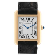 Retro Cartier Tank Solo Yellow Gold Steel Silver Dial Ladies Watch W5200002