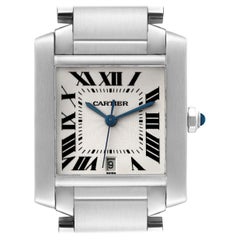 Cartier, grande montre automatique Tank Francaise en acier pour hommes W51002Q3