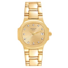 Patek Philippe Nautilus Yellow Gold Champagne Diamond Dial Ladies Watch 4700
