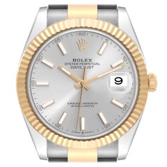 Rolex Datejust 41 Steel Yellow Gold Silver Dial Mens Watch 126333 Unworn