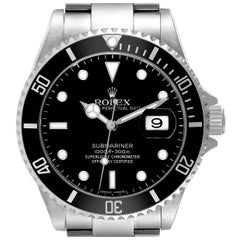 Rolex Submariner Date Black Dial Steel Mens Watch 16610 Box Card