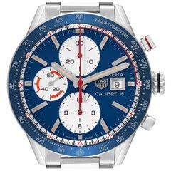 Used Tag Heuer Carrera Calibre 16 Chronograph Steel Mens Watch CV201AR Unworn