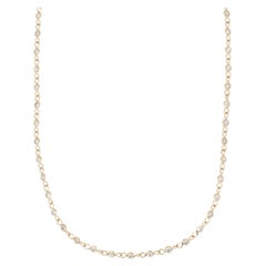 Lange Diamant-Halskette aus massivem Gelbgold mit feinen Diamanten 14k, Weihnachtsgeschenk für Damen
