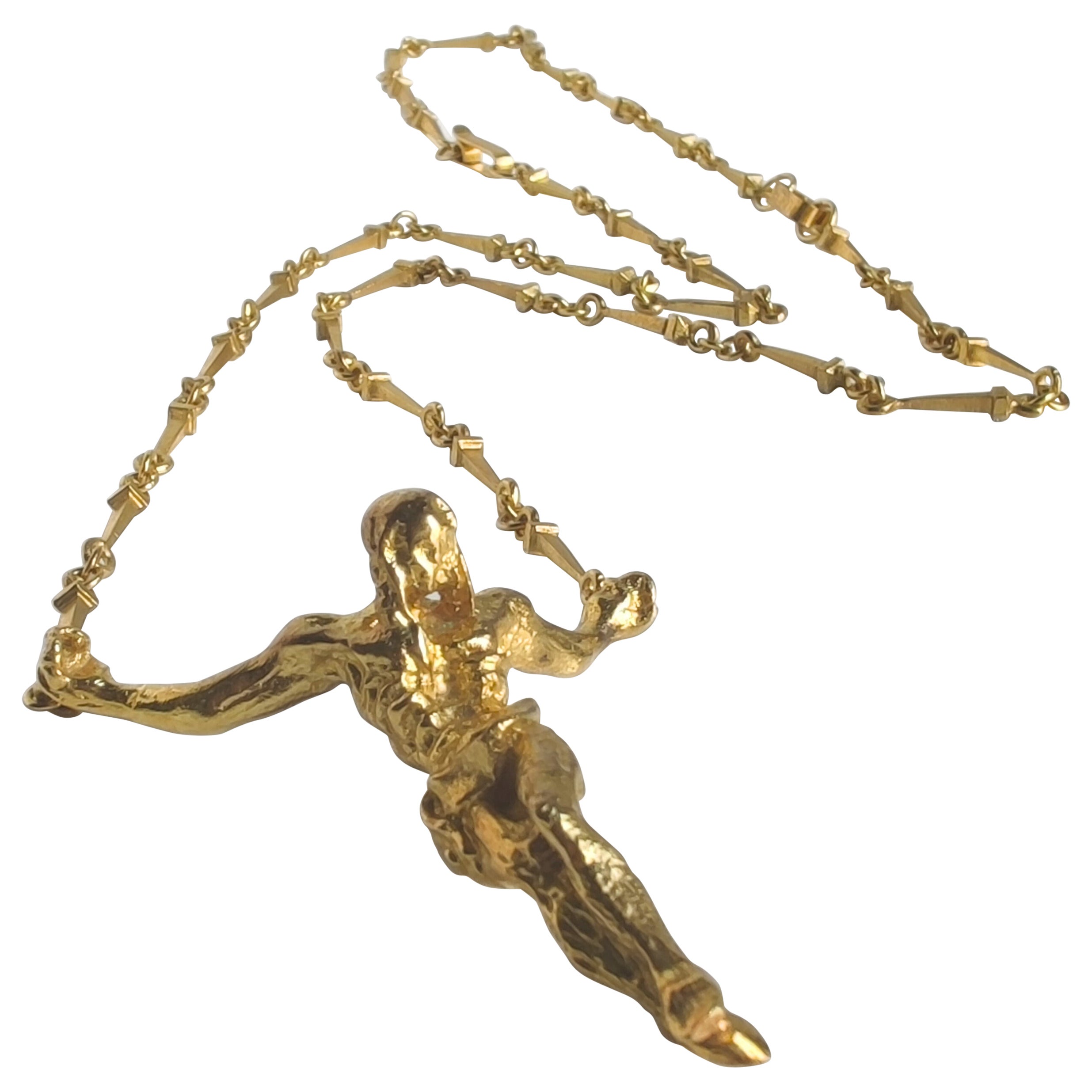 Exclusive Dalí 18K solid gold 'St. John Cross' Necklace #A-821 - With Provenance