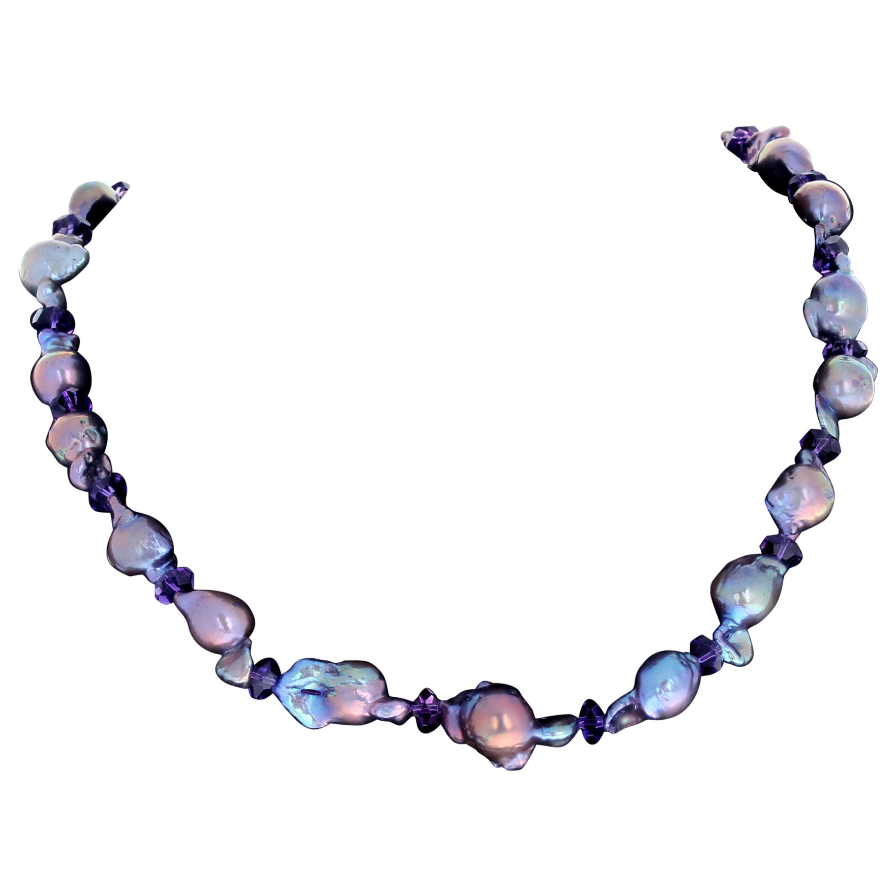 AJD Gorgeously Natural Baroque Pearl 19" Necklace