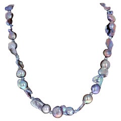 AJD Collier long de 19 pouces avec perles naturelles fascinantes