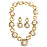 Set di perle e diamanti in oro