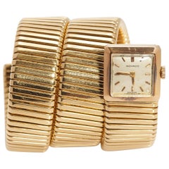 Vintage Bulgari Ladies Yellow Gold Tubogas Wristwatch 