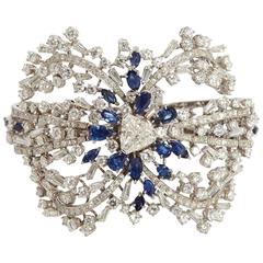 Sapphire & Diamond Cuff Bracelet 