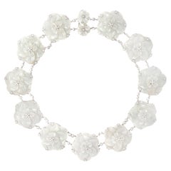 Blume Diamant Weißgold Halskette