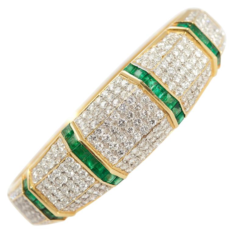 Emerald Diamond Bracelet For Sale at 1stdibs