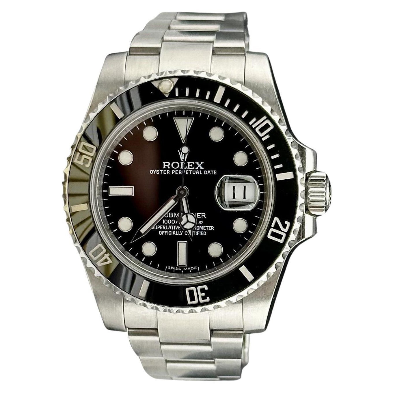 Reloj Rolex Submariner Date 40mm Acero Inoxidable Cerámico Esfera Negra Hombre 116610LN en venta