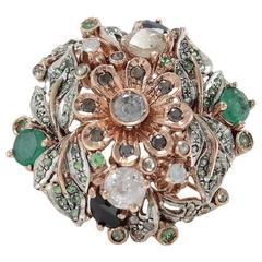 Luise Black & White Diamond Emerald Ring