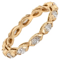 1 Karat Marquise Diamant Eternity-Ring Gr. 7 Vintage 14k Gelbgold Bandschmuck