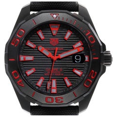 Used Tag Heuer Aquaracer Calibre 5 Black Titanium Mens Watch WAY208A Unworn