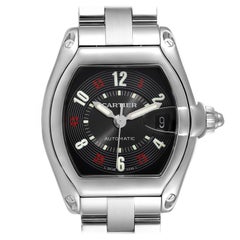 Cartier Roadster Vegas Roulette Red Green Steel Mens Watch W62002V3