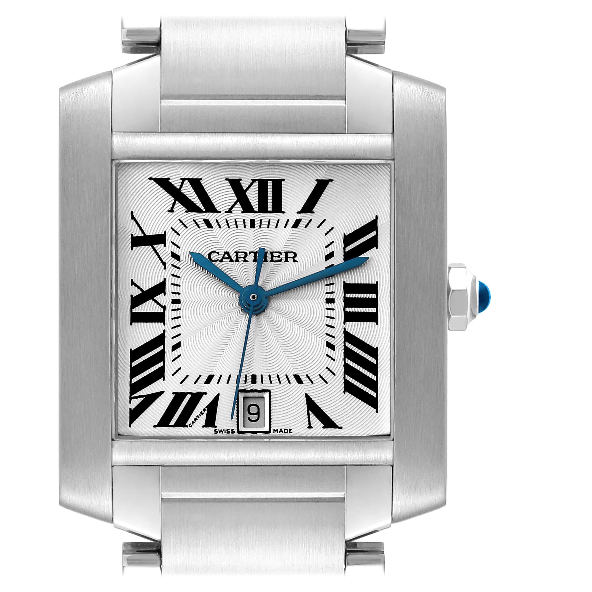 Cartier Tank Francaise Large Automatic Steel Mens Watch W51002Q3