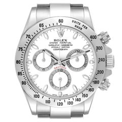 Rolex Daytona Montre homme en acier avec cadran blanc et chronographe 116520