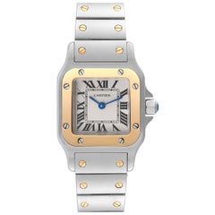 Cartier Santos Galbee Small Steel Yellow Gold Ladies Watch W20012C4 Papers