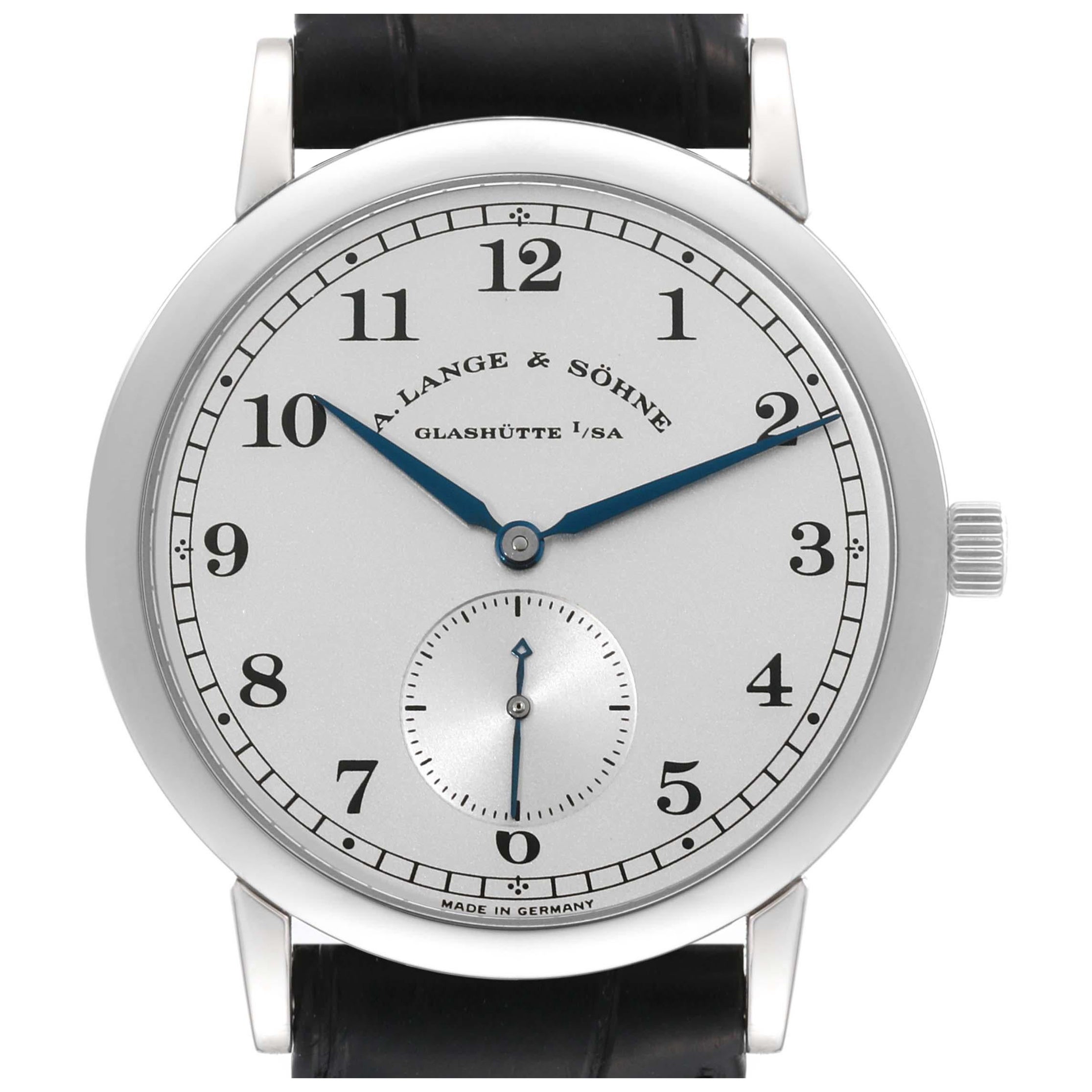 A. Lange and Sohne 1815 Platinum Mens Watch 206.025 Box Papers For Sale