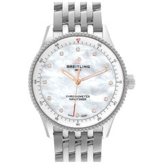 Breitling Navitimer 32 Mother of Pearl Diamond Dial Steel Ladies Watch A77320