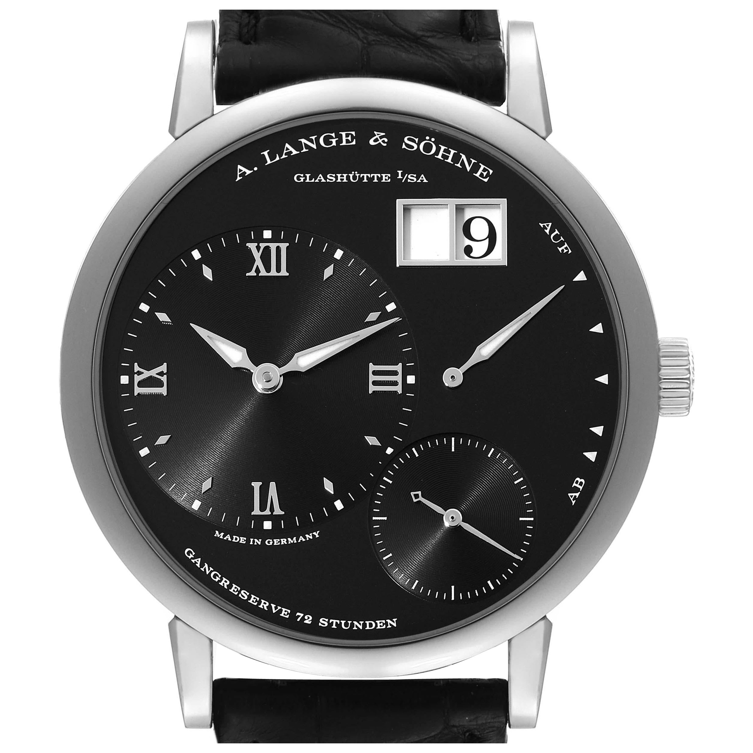 A. Lange & Sohne Grand Lange 1 White Gold Black Dial Mens Watch 117.028