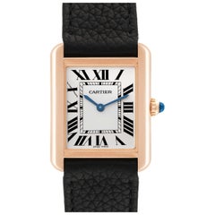 Cartier Tank Solo Montre pour femme avec cadran argenté, or rose et acier W5200024 carte