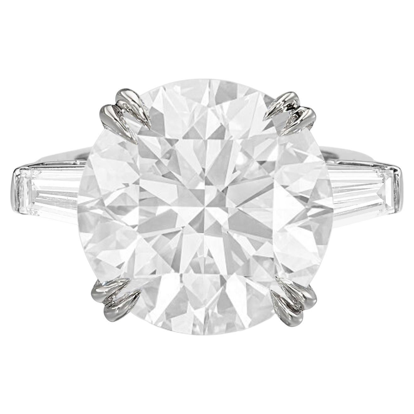 GIA Certified 4.50 Carat Round Diamond Platinum Ring Triple Excellent Cut For Sale