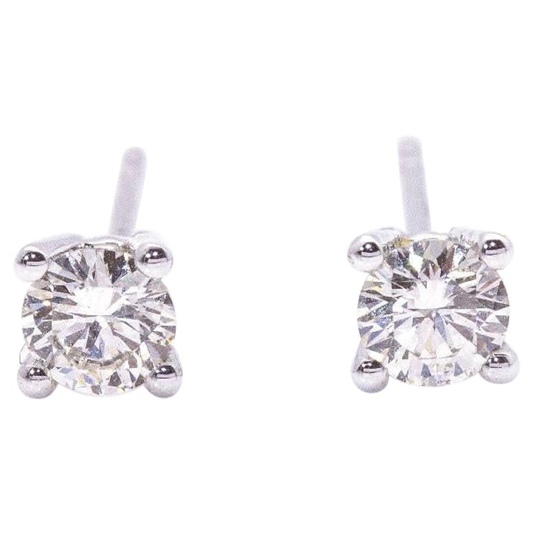 Diamond Solitaire Earrings For Sale