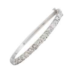 3.73 Carat Bangle White Gold 14 Karat Bracelet