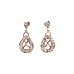 3.66 ct Rose Gold Dangle Earrings