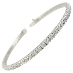 1,84 Karat runder Diamant-Tennisarmband aus 14 Karat Weißgold mit Brillantschliff