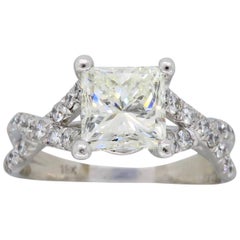 Used 18 Karat Verragio Princess Cut Diamond Engagement Ring
