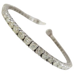 7.50 Carat Round Brilliant Cut Diamond Tennis Bracelet 14 Karat White Gold