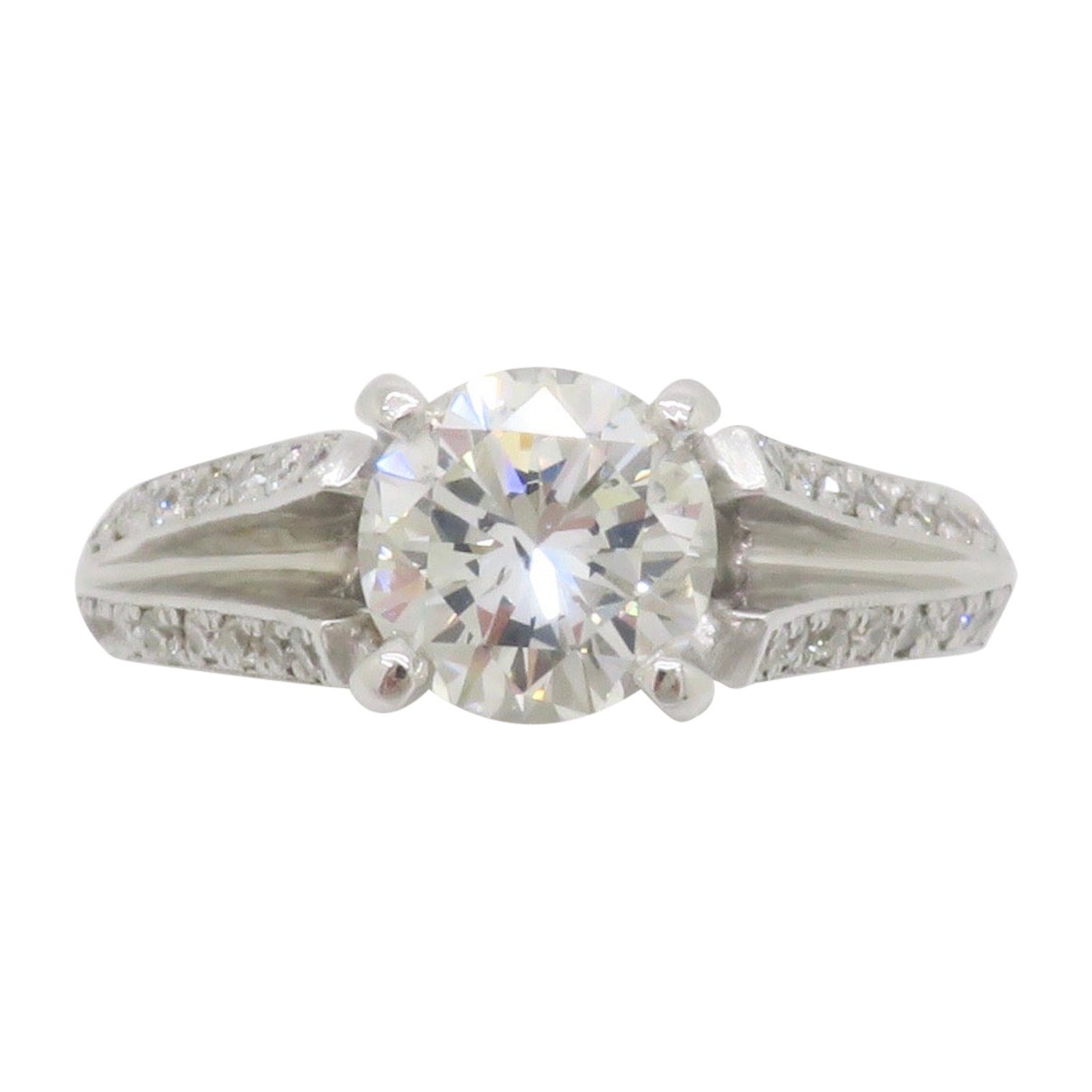 1.52CTW Split Shank Style Diamond Ring  For Sale